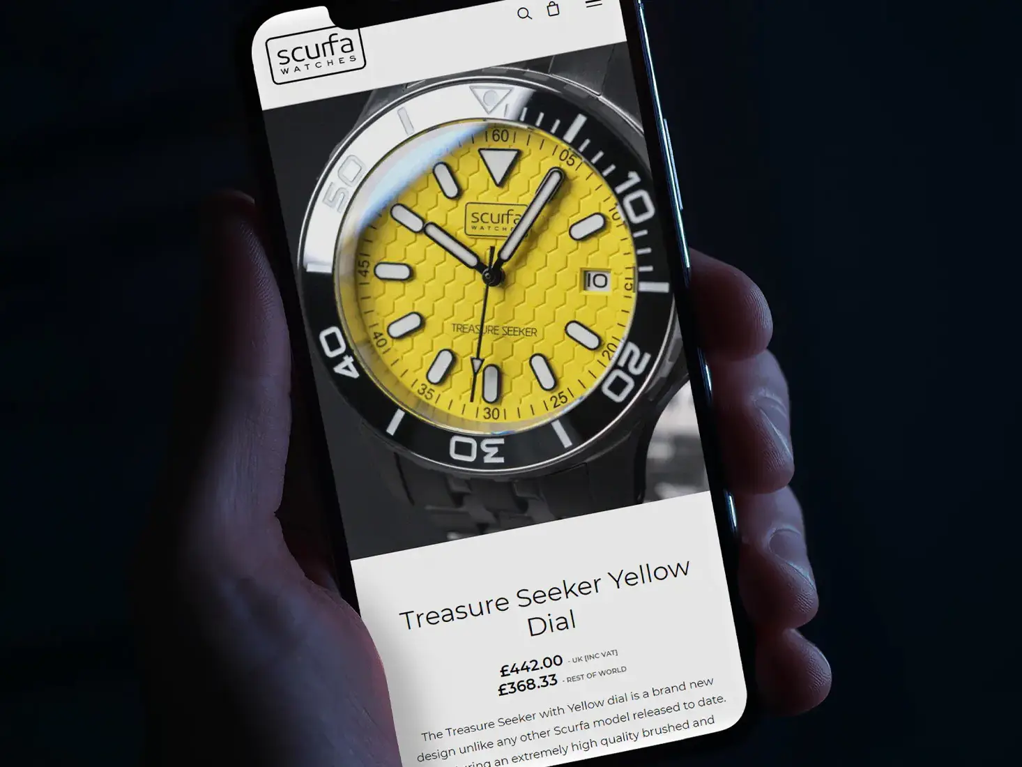 Scurfa Watches Website Development 03
